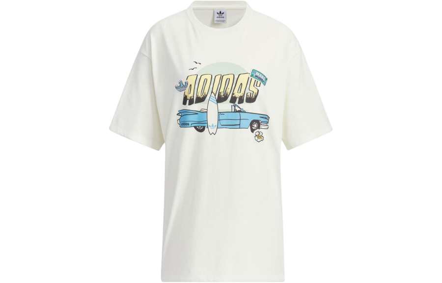 adidas originals Summer Holiday Graphic Play Short Sleeve Tee 'Off White'