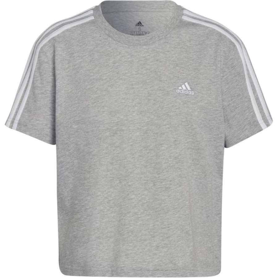 Adidas Adidas ESSENTIALS Regular T Shirt Women's Medium Gray Mixed Color/White