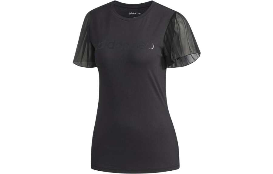 Adidas Adidas T Shirts Women's Black Crew Neck Moderate Straight Fit