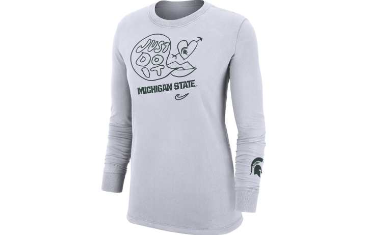 Nike Nike T Shirts Women's Light Gray Crew Neck Moderate Straight Fit