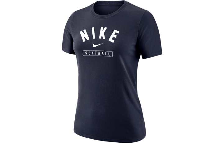 Nike Nike T Shirts Women's Navy Blue Crew Neck Moderate Straight Fit