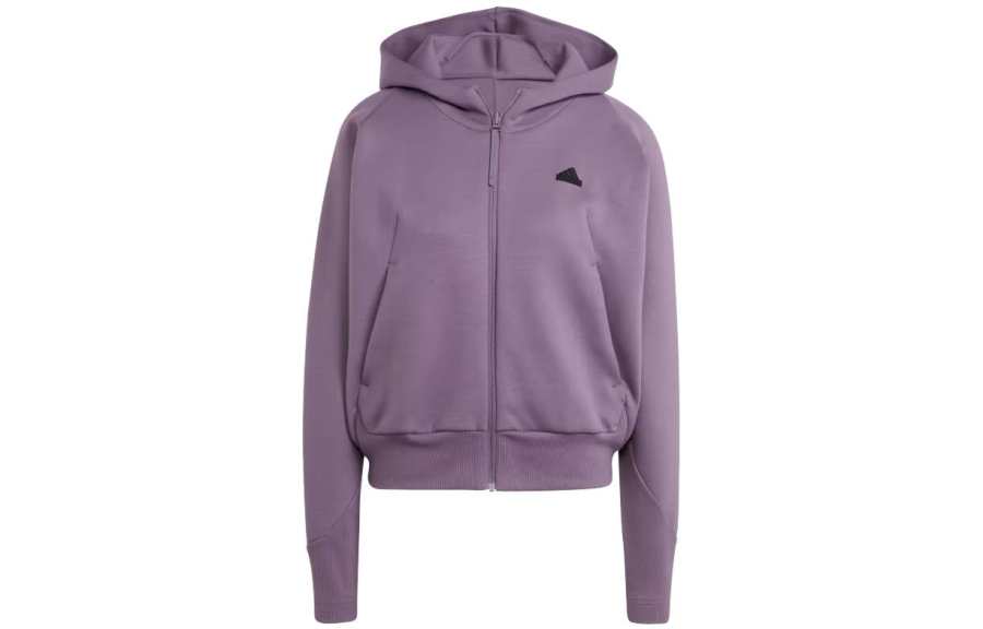 Adidas Adidas Z.N.E. Full Zip Hoodie Sweatshirt Women's Contour Violet