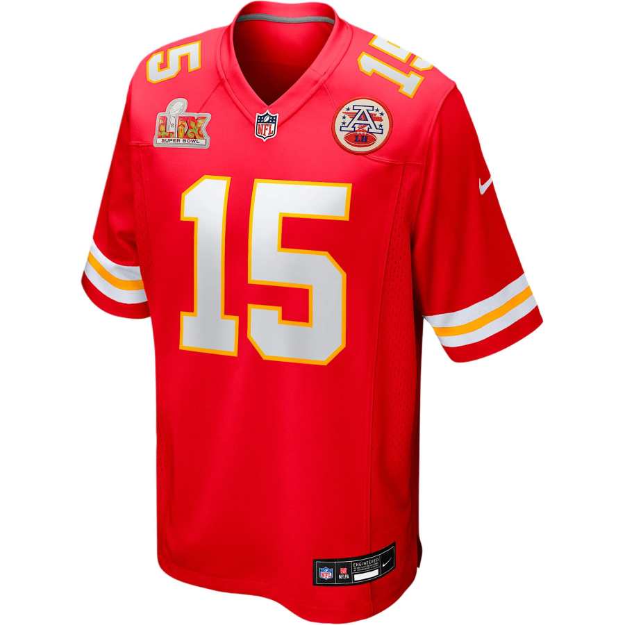 Nike Nike NFL SS25 Patrick Mahomes Kansas City Chiefs Super Bowl LIX Game Rugby Jersey Men's Red