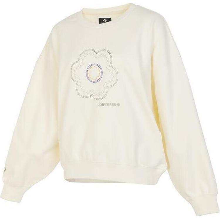 Converse Converse Sweatshirts Women's White Crew Neck Moderate Regular