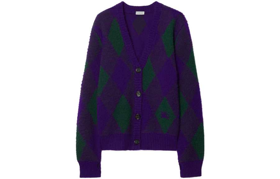 Burberry Argyle-intarsia wool cardigan