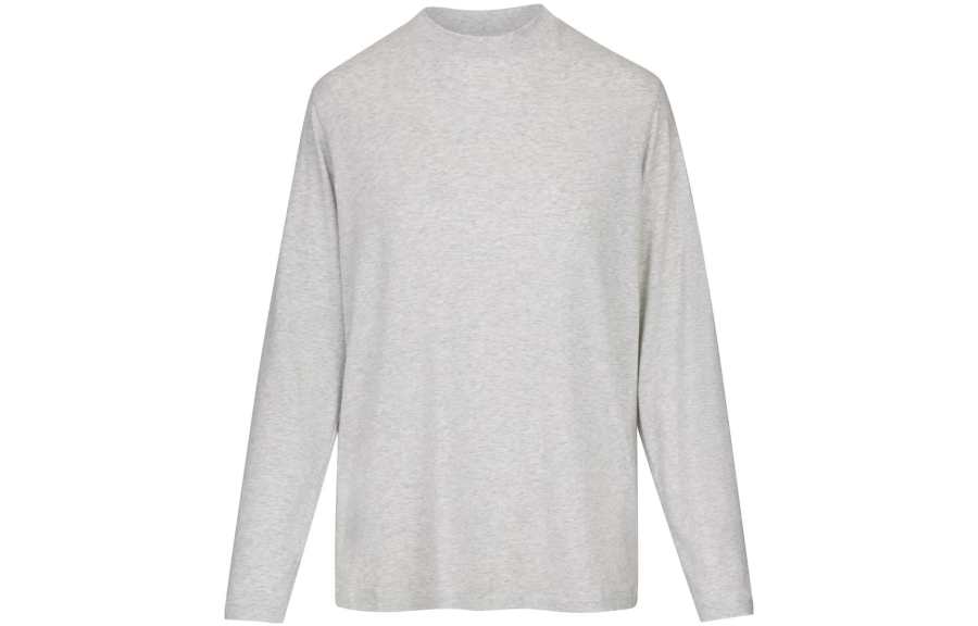 Skims Boyfriend Long Sleeve T Shirt Light Heather Grey