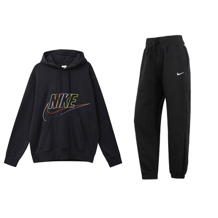Nike Nike American Vintage Embroidery Hooded Pullover Long Sleeved High Rise Fleece Lined Elastic Cuff Pants