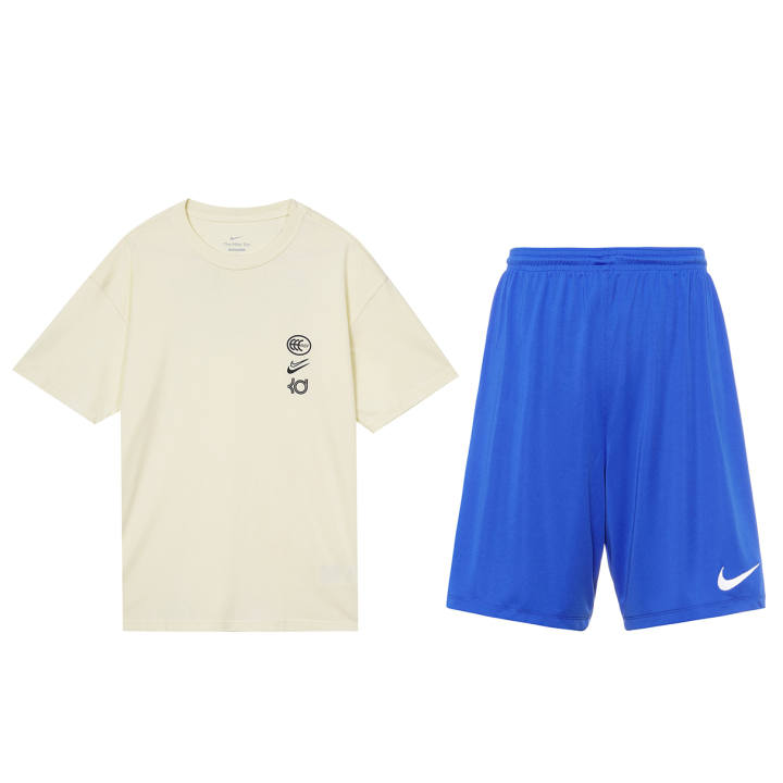 Nike Nike Casual Sportswear Men's Coconut Milk/Blue Crew Neck Moderate
