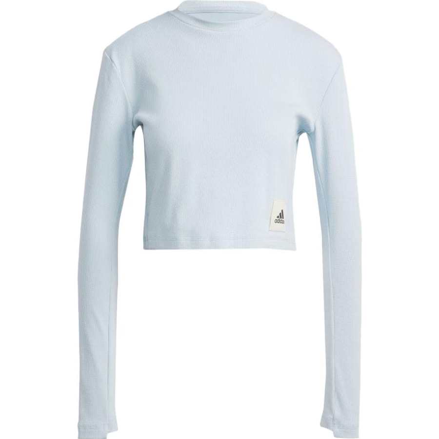 Adidas Adidas Lounge T Shirts Women's Blue Crew Neck Moderate Straight Fit