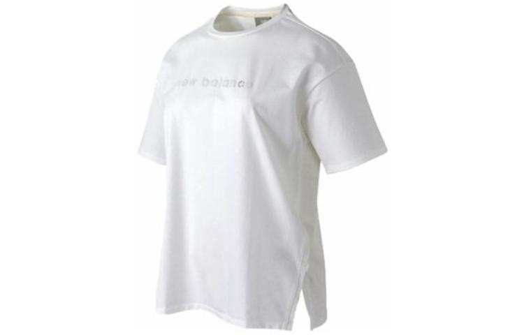 New Balance New Balance T Shirts Women's White Crew Neck Moderate Straight Fit