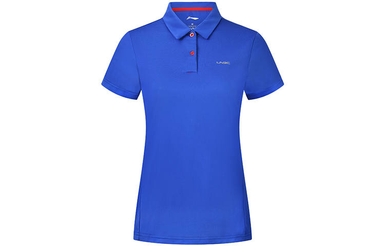 Li-Ning Li Ning Polo Shirts Women's Guangdong Blue Polo Collar Moderate Straight Fit