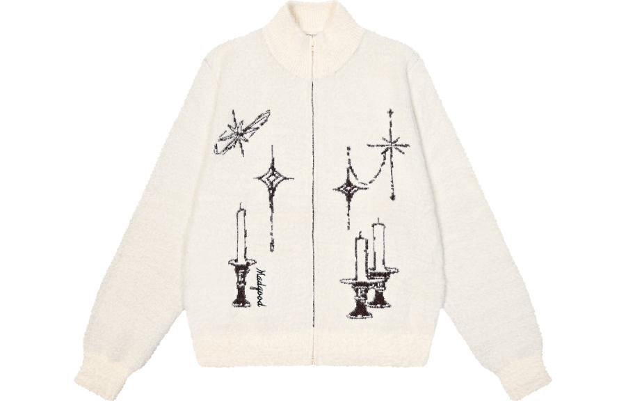 Madgood Knitwear Unisex Stand Collar Thickened Cardigan