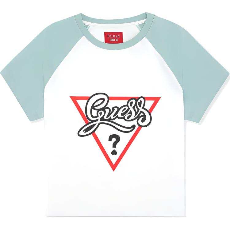 GUESS x YUEQI QI T Shirt Women's Sea Salt Blue