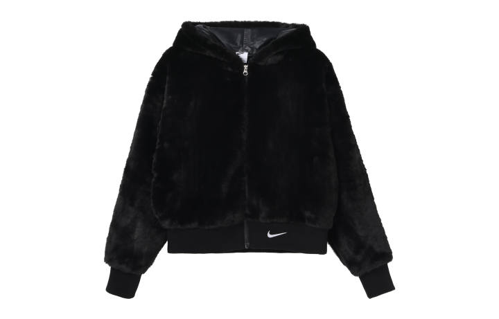 Nike Nike Women'ss Sportswear Essential Faux Fur Jacket Asia Sizing Black