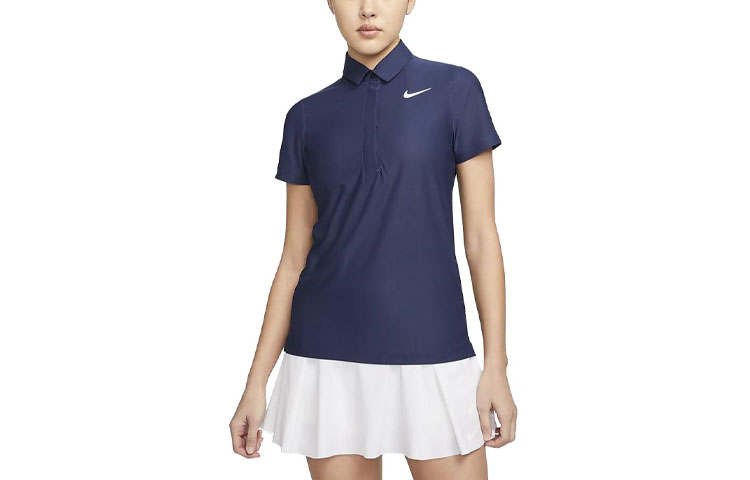 Nike Nike Polo Shirts Women's Marine Blue Polo Collar Moderate Straight Fit