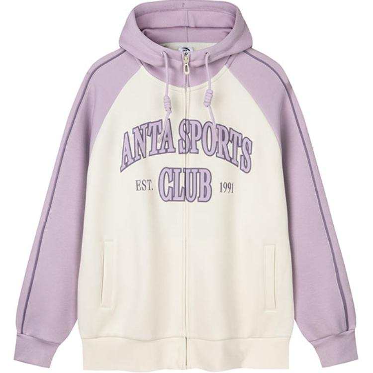 Anta Life Collection Sweatshirt Women's Gray Rattan Purple