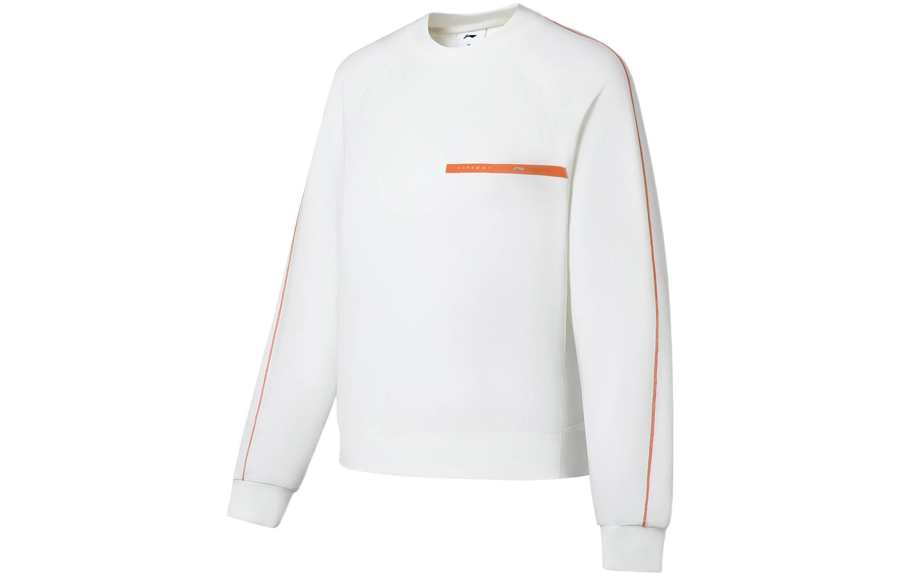 Li-Ning Li Ning Fitness Series Sweatshirts Women's Ivory Crew Neck Moderate Regular