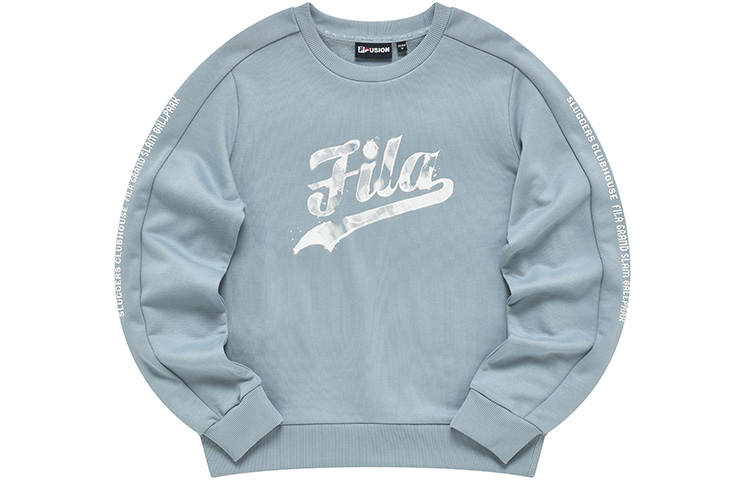 FILA FUSION Sweatshirts Women's New Zealand Blue Crew Neck Moderate Regular