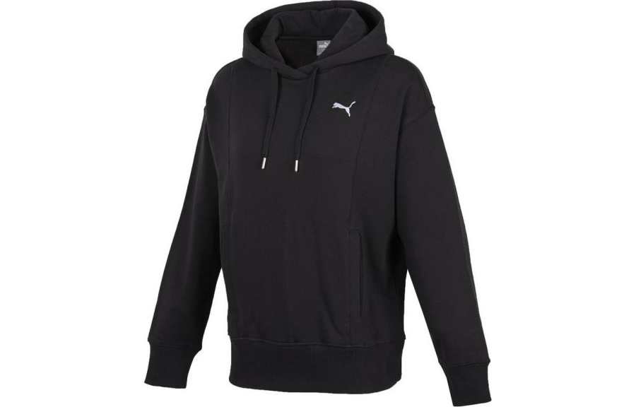 PUMA Sweatshirts Women's Black Hooded Moderate Regular