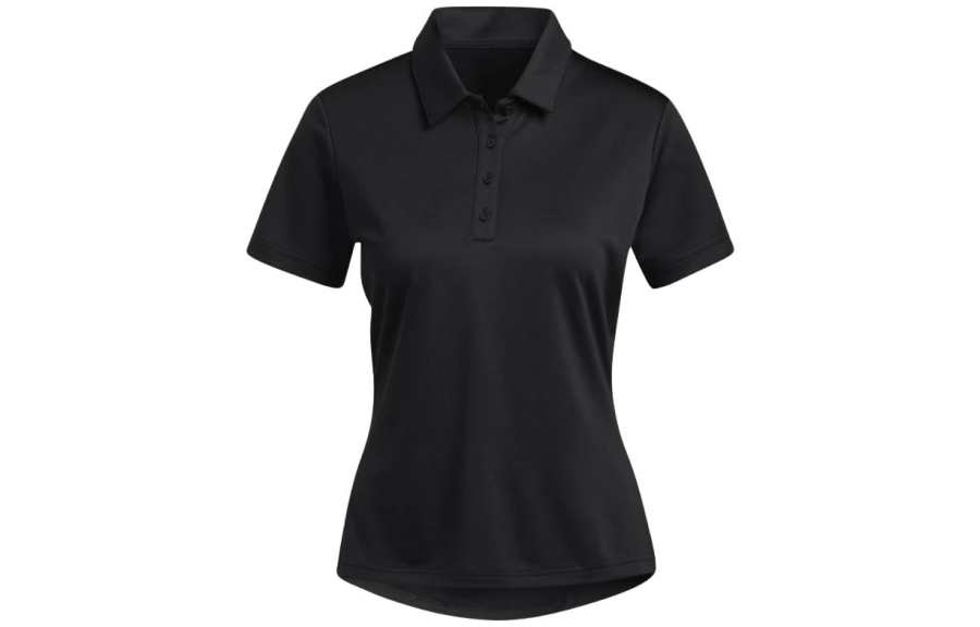 Adidas Adidas Polo Shirts Women's Black Polo Collar Moderate Straight Fit