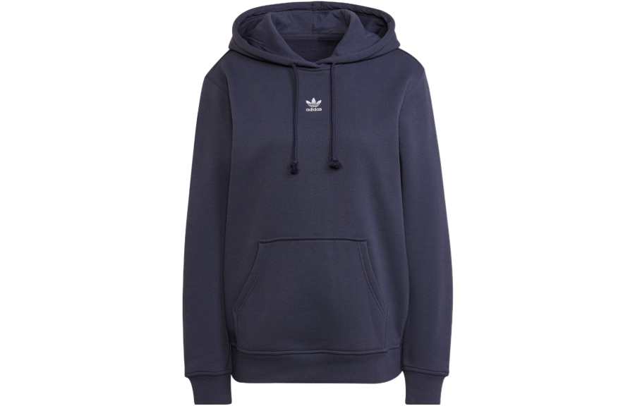 Adidas Originals Hooded Comfortable Fleece Lined Long Sleeved Sweatshirt Women's Blue