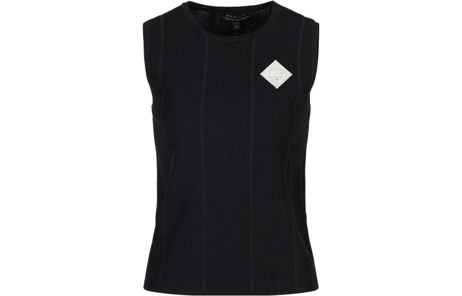EMPORIO ARMANI T Shirts Women's Black Crew Neck Moderate Straight Fit