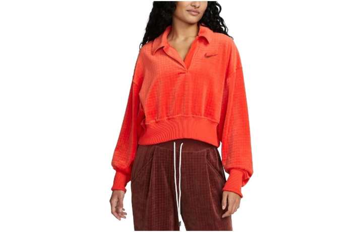 Nike Nike Polo Shirts Women's Spicy Red Polo Collar Moderate Straight Fit