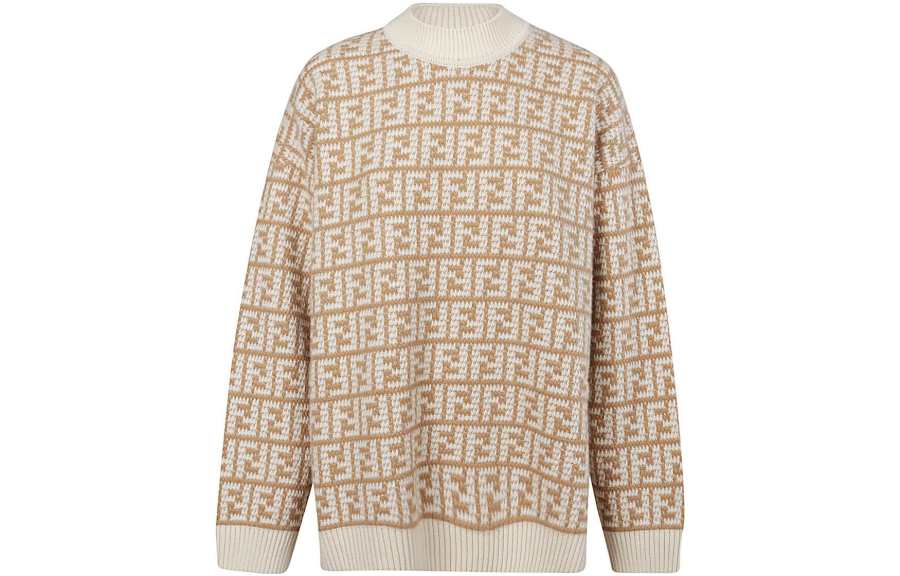 FENDI FW22 Cashmere Sweater Women's Beige