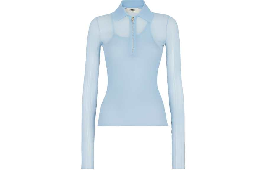 FENDI Polo Shirts Women's Blue Moderate Straight Fit