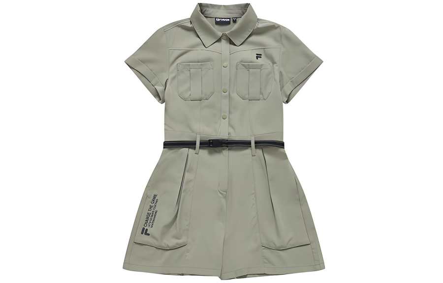 FILA FUSION Trendy Brand Street Collection Jumpsuit Women's Hazy Khaki