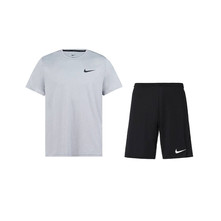 Nike Nike Dri Fit Casual Sportswear Men's Gray/Black Crew Neck Moderate