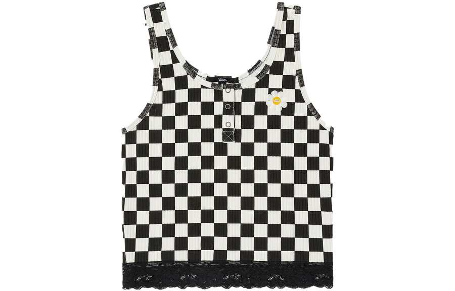 Vans T Shirts Women's Black Crew Neck Moderate Straight Fit