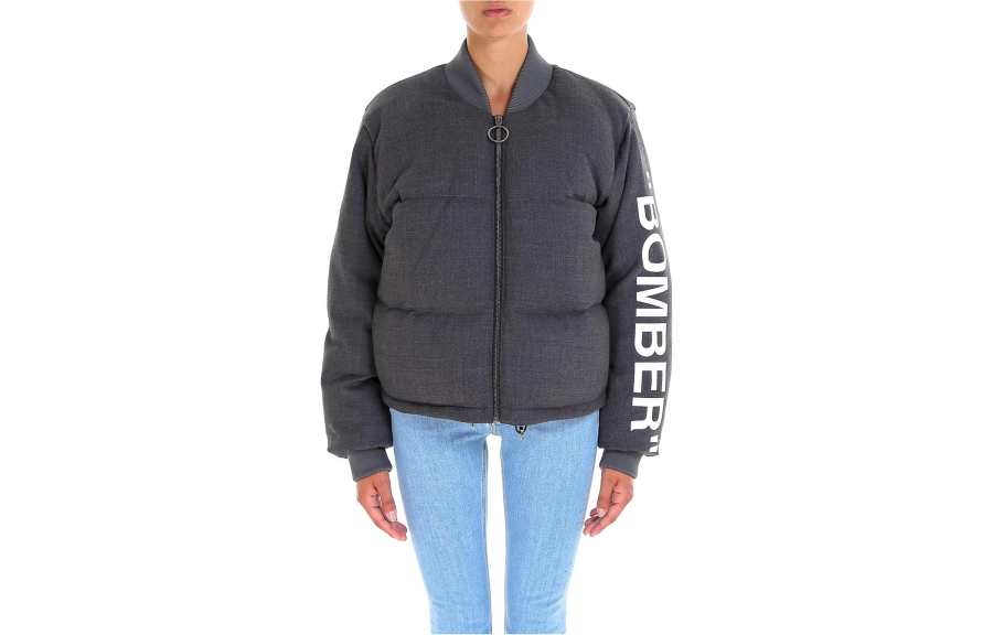 OFF-WHITE OFF WHITE Wool Bomber Padded Jacket Black