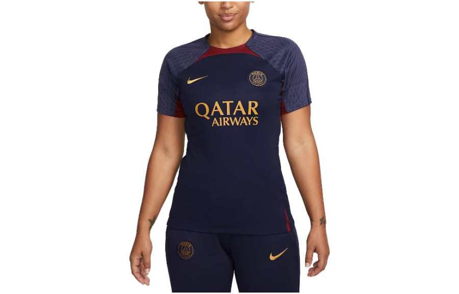 Nike Nike T Shirts Women's Navy Blue Crew Neck Moderate Straight Fit