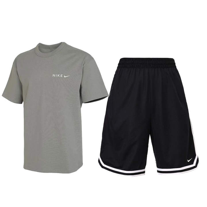 Nike Nike Casual Sportswear Unisex Gray Green/Black Crew Neck Moderate