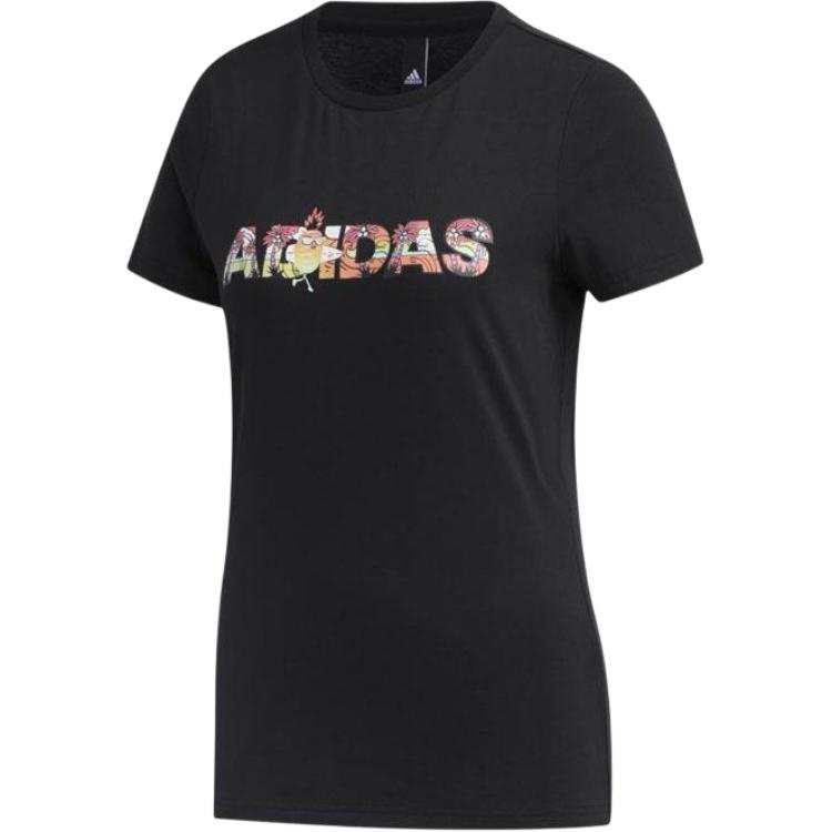 Adidas Adidas T Shirts Women's Black Crew Neck Moderate Straight Fit