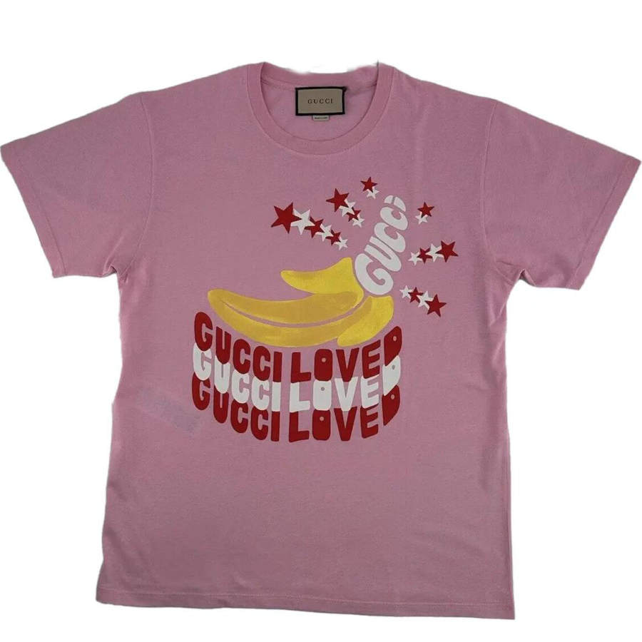 GUCCI T Shirts Women's Pink Crew Neck Moderate Straight Fit