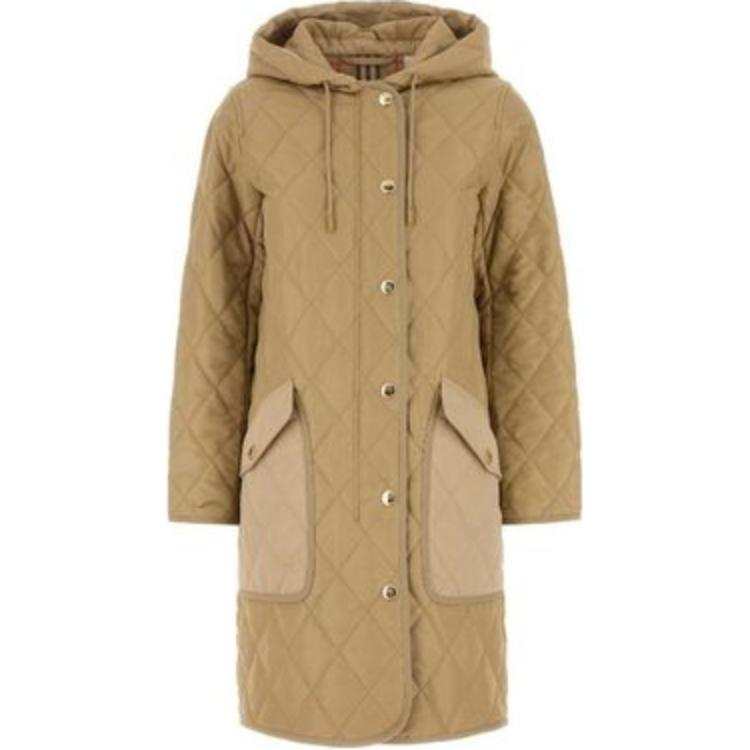 Burberry diamond-quilted hooded coat