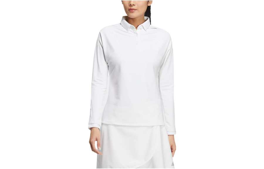 Adidas Adidas Polo Shirts Women's White Crew Neck Moderate Straight Fit