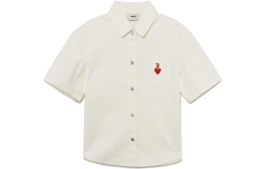 MLB MLB Base Logo Shirts Women's Ecru Lapel Moderate Other