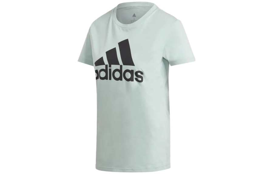 Adidas Adidas T Shirts Women's Light Cyan Crew Neck Moderate Straight Fit
