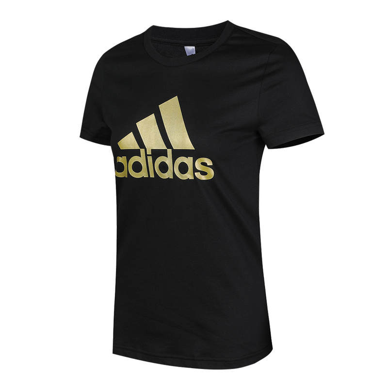 Adidas Adidas T Shirts Women's Black Crew Neck Moderate Straight Fit