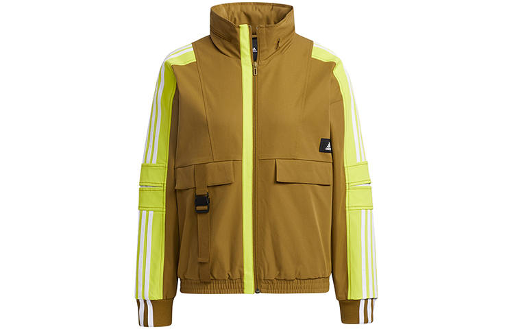 Adidas Adidas Str Jkt Warm Training Sports Packable Hooded Fleece Lined Jacket Women's Earth Yellow