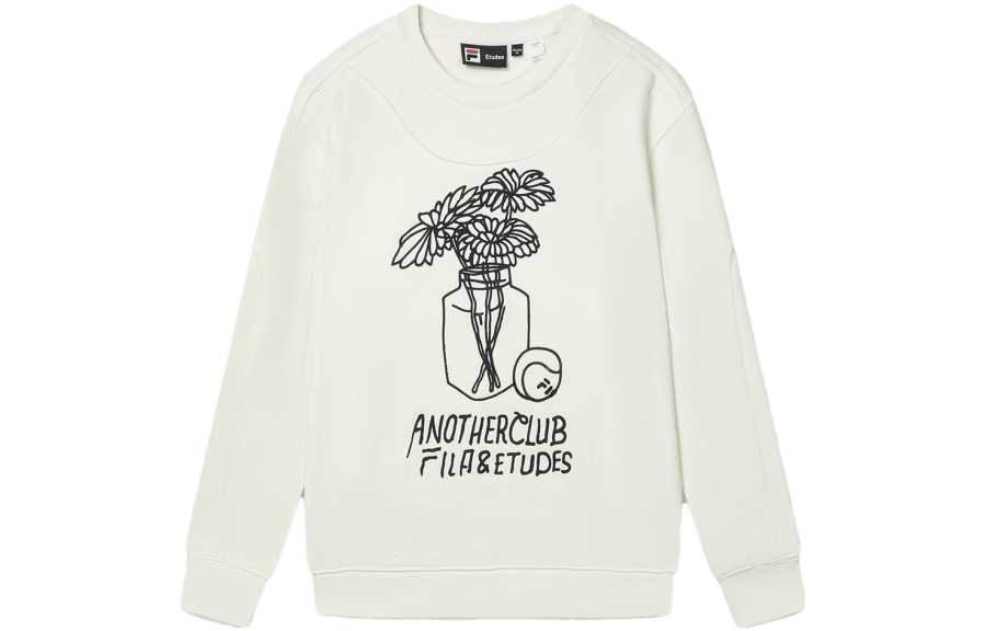 FILA Sweatshirts Women's Coconut Milk White Crew Neck Moderate Regular