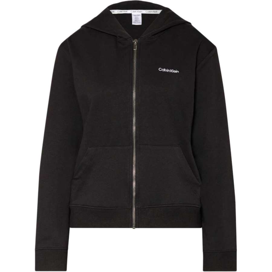 CALVIN KLEIN Minimalist Style Comfortable Versatile Hooded Fleece Lined Sweatshirt Women's Black