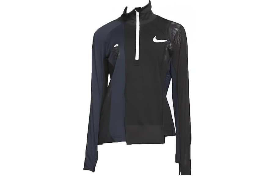 Nike Nike X Sacai Women's Half Zip Running Jacket Black/Dark Obsidian