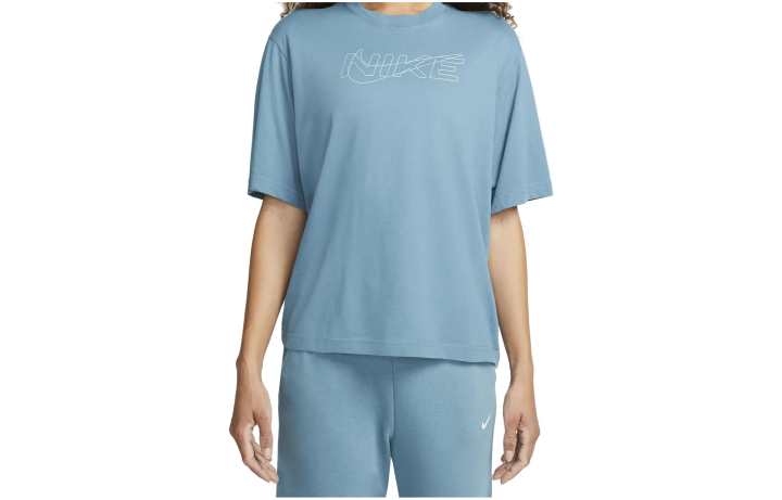 Nike Nike T Shirts Women's Blue Crew Neck Moderate Straight Fit