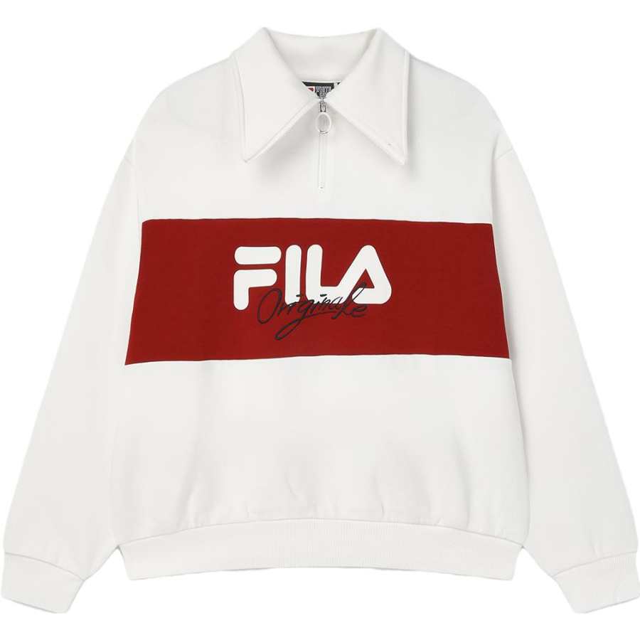 FILA Knitwear Unisex Cloud White Crew Neck Moderate A Line