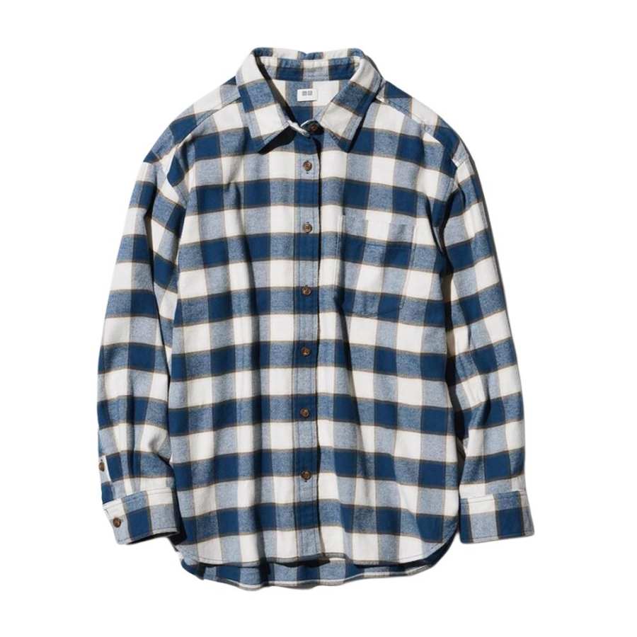 UNIQLO Shirts Women's Sea Blue Lapel Moderate Other