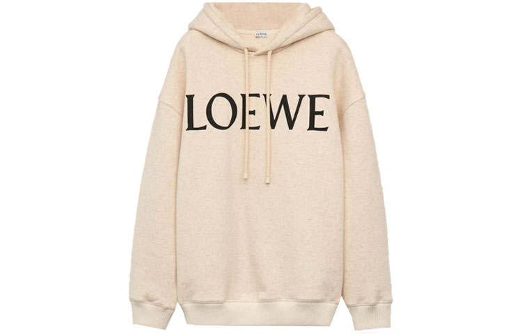 LOEWE SS23 Sweatshirts Women's Ivory Hooded Moderate Regular